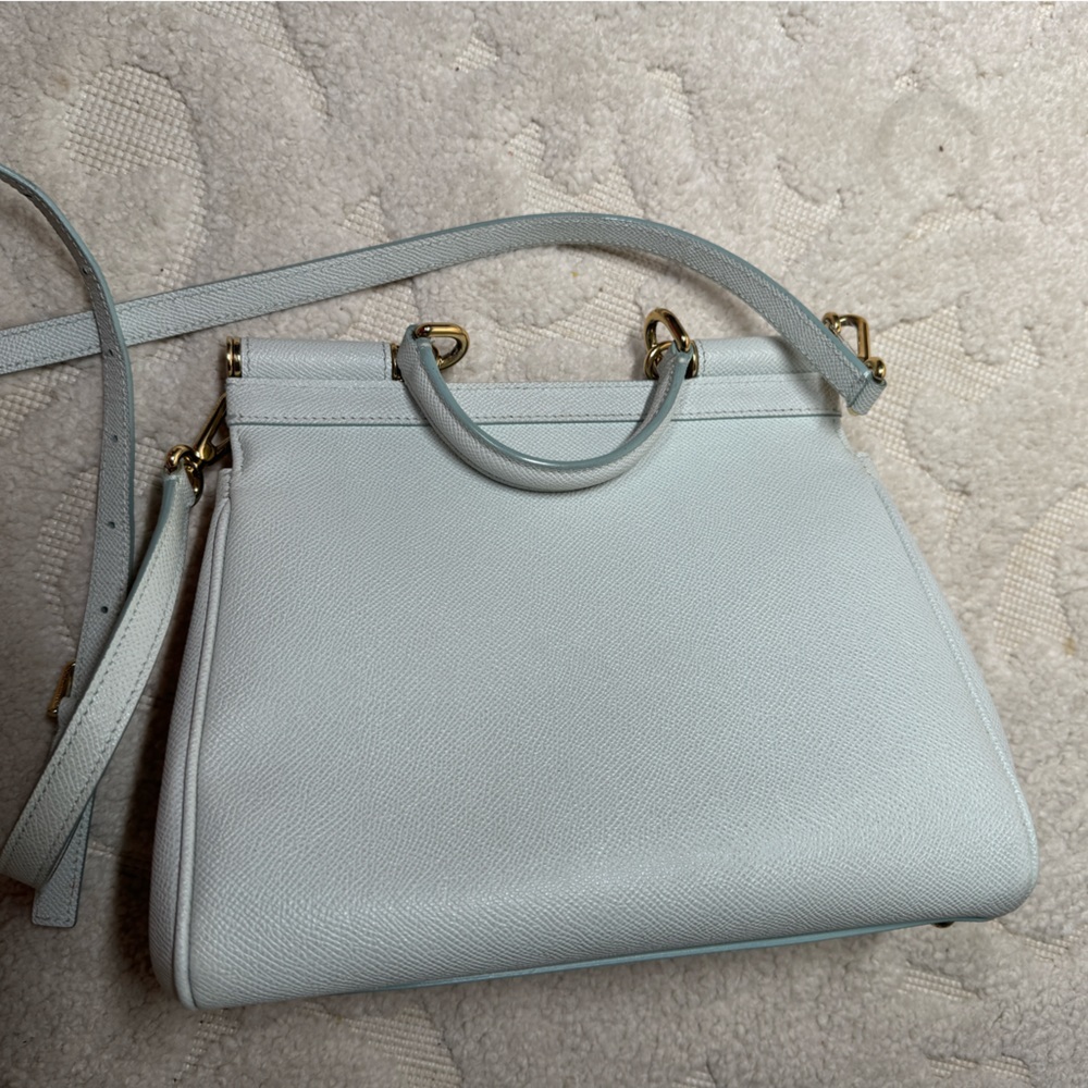 DOLCE & GABBANA light blue Leather Medium Miss Sicily Top Handle Bag - Picture 15 of 16